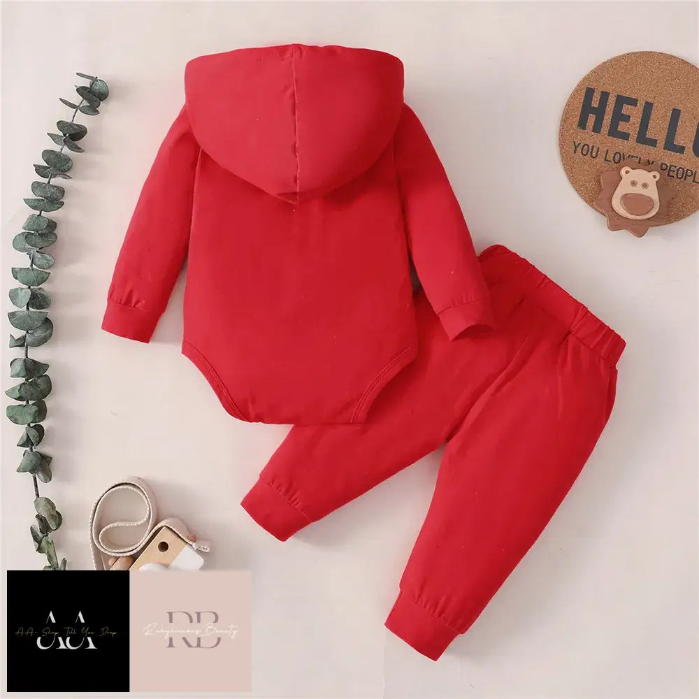 0-24 Months - Red Little Boss Clothing Set