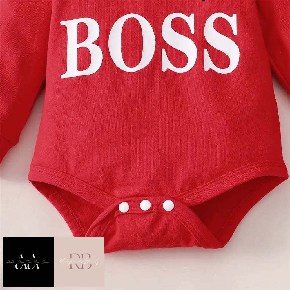 0-24 Months - Red Little Boss Clothing Set