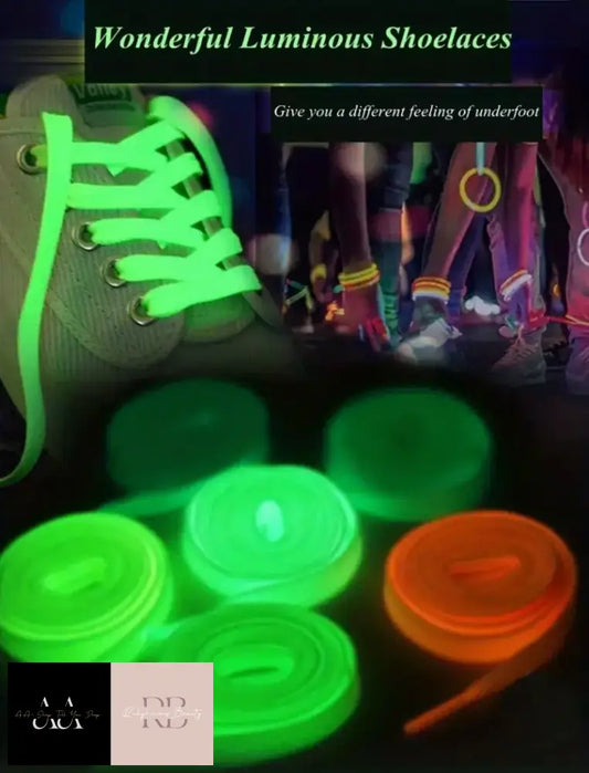 1 Pair Luminous Shoelaces - Choice Of Colour