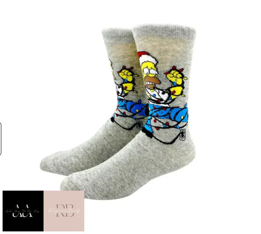 1 Pair Novelty Cartoon Socks - Christmas Homer