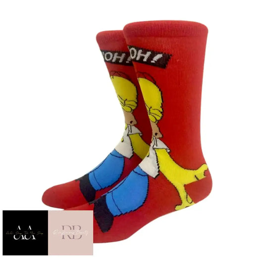 1 Pair Novelty Cartoon Socks - Homer Doh