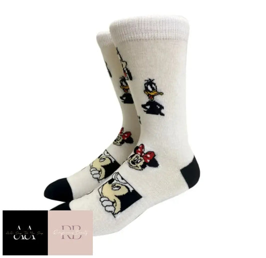 1 Pair Novelty Cartoon Socks - Mickey Minnie Daffy