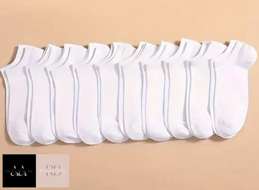 10 Ankle Socks White