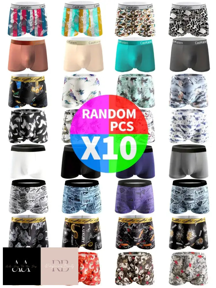 10Pcs Random Print Men’s Underwear