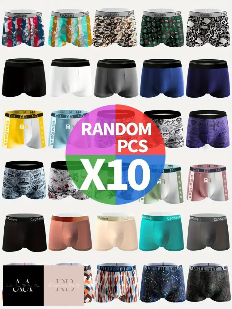 10Pcs Random Print Men’s Underwear