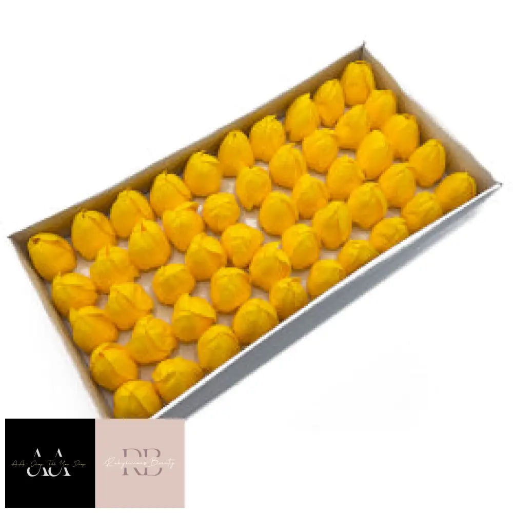 10X Craft Soap Flower - Med Tulip Yellow