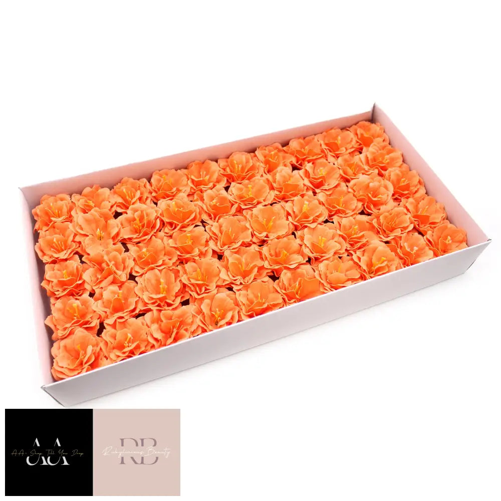 10X Craft Soap Flower - Small Peony Orange