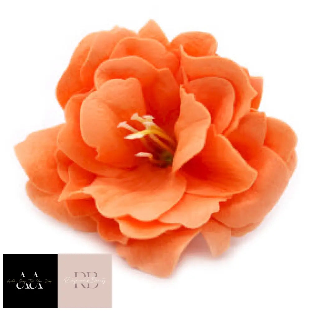 10X Craft Soap Flower - Small Peony Orange