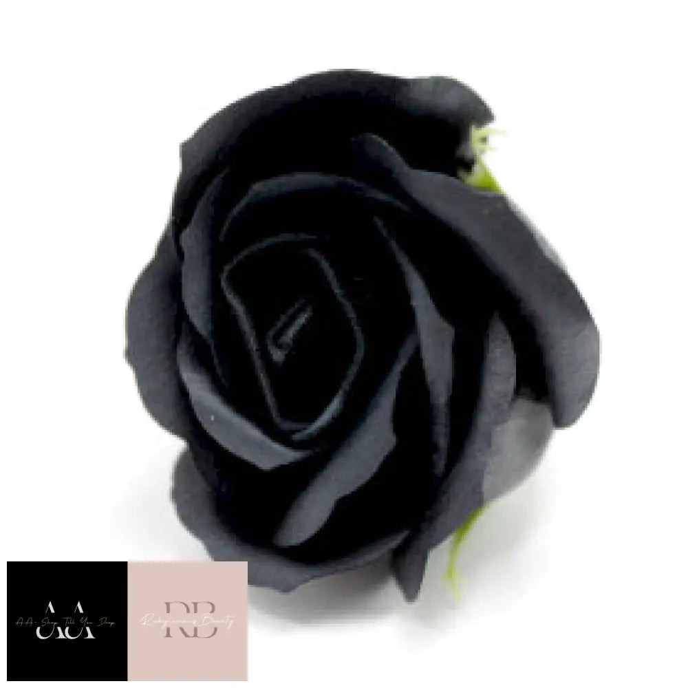 10X Craft Soap Flowers - Med Rose Black