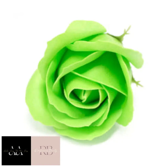 10X Craft Soap Flowers - Med Rose Green