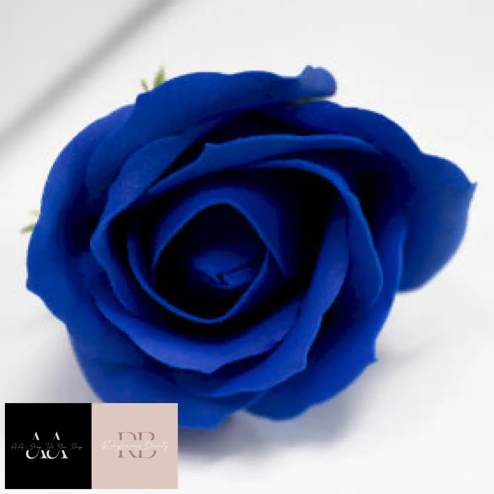 10X Craft Soap Flowers - Med Rose Royal Blue