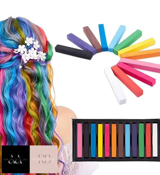 12 Colors Mini Temporary Hair Chalk Set