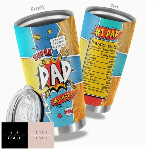 1Pc 20Oz Stainless Steel Tumbler - Super Dad