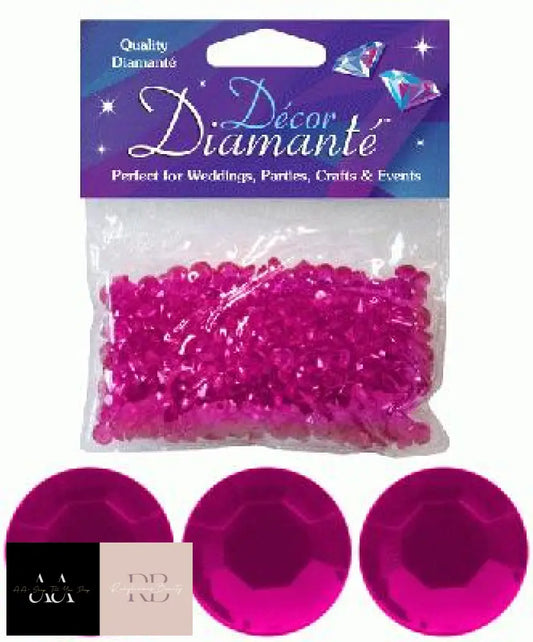 28G Of Cerise Pink Diamante Table Scatters
