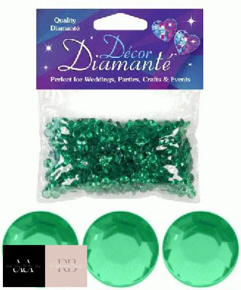 28G Of Emerald Green Diamante Table Scatters