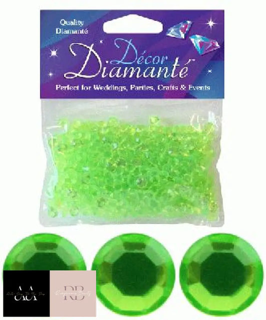 28G Of Lime Green Diamante Table Scatters