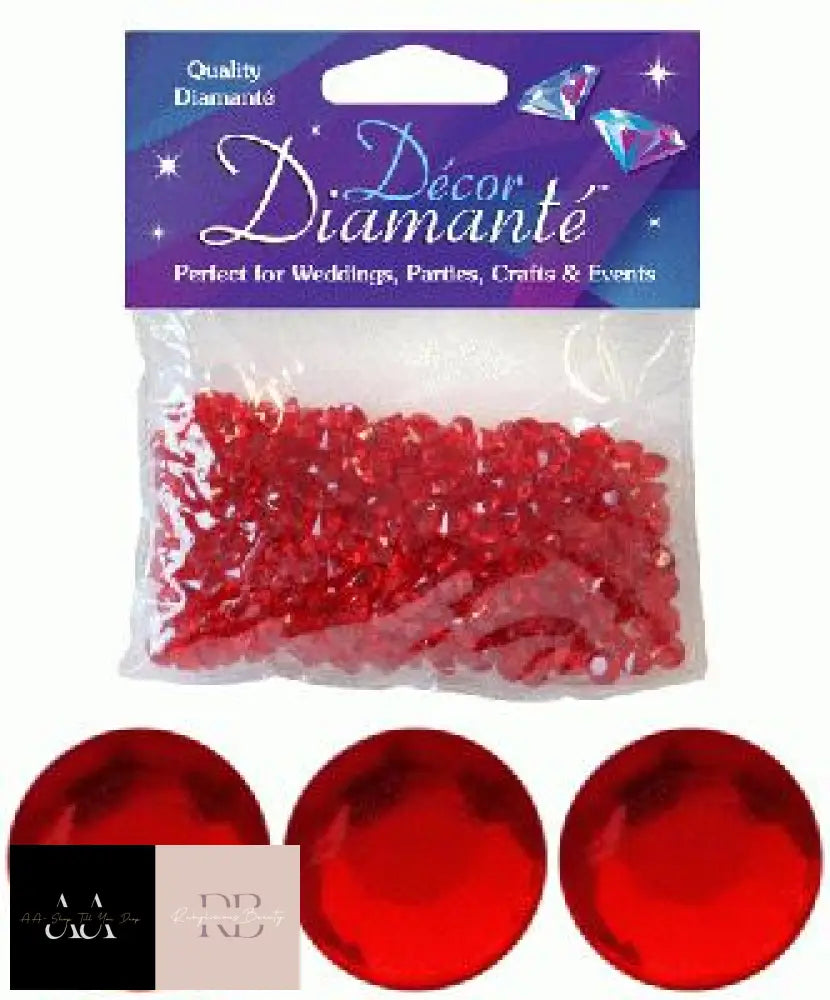 28G Of Red Diamante Table Scatters