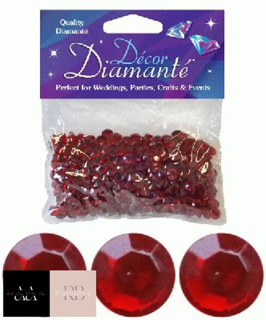 28G Of Ruby Red Diamante Table Scatters