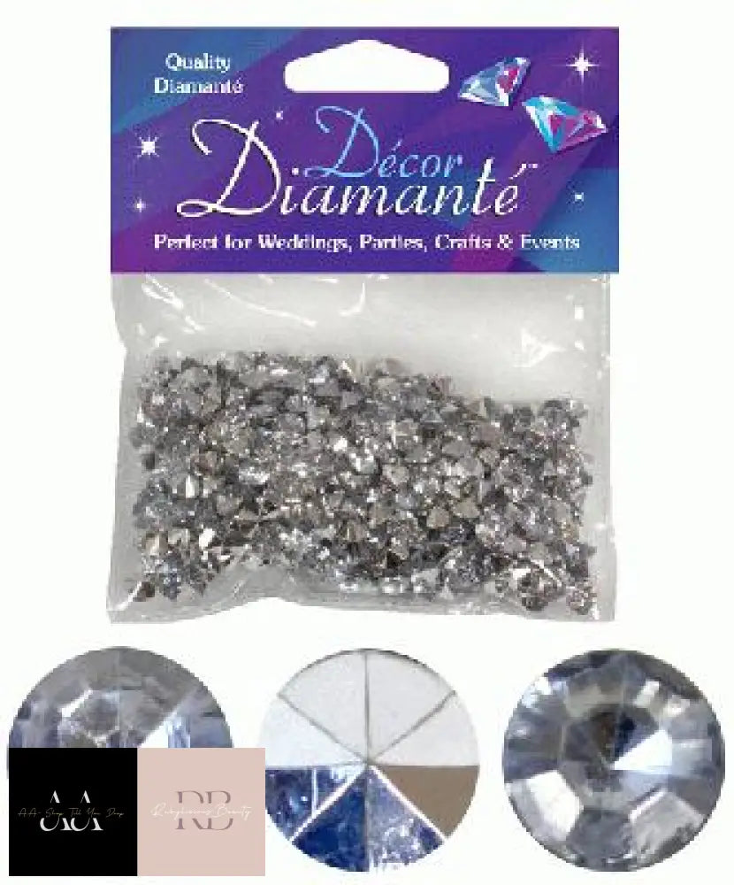 28G Of Silver Diamante Table Scatters