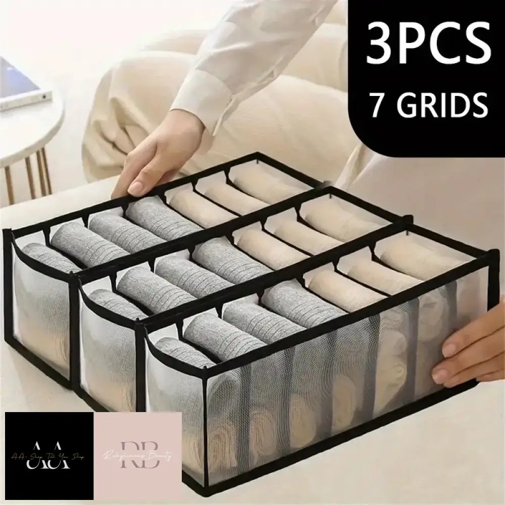 3 Pcs Minimalist Mesh Storage - Black