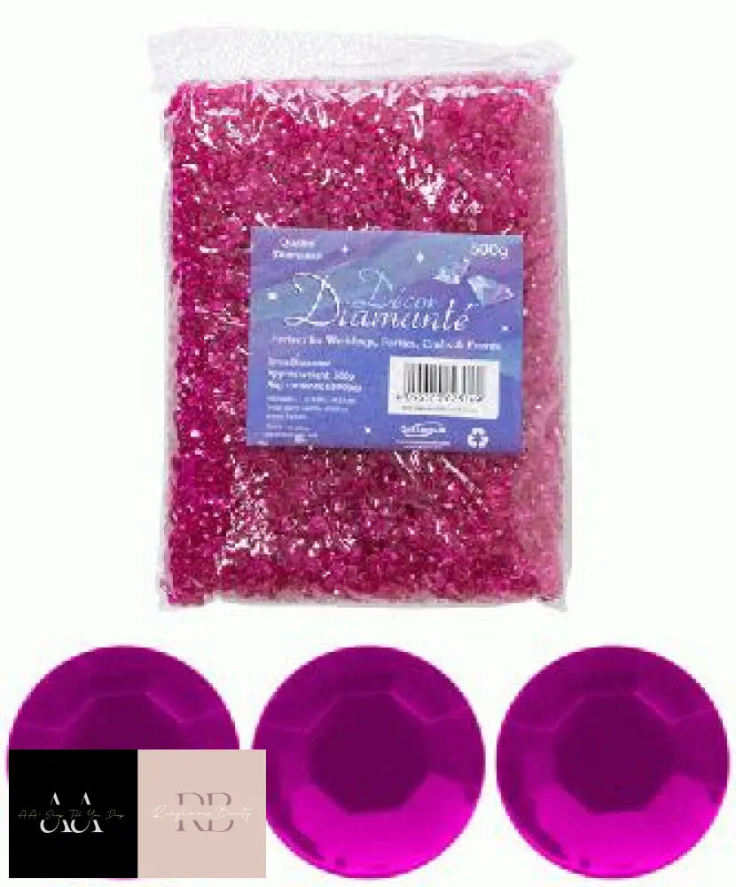 500G Diamante Crystals 6Mm - Cerise