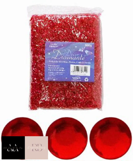 500G Diamante Crystals 6Mm - Red