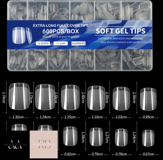 600Pcs Full Cover Press On Nail Tips