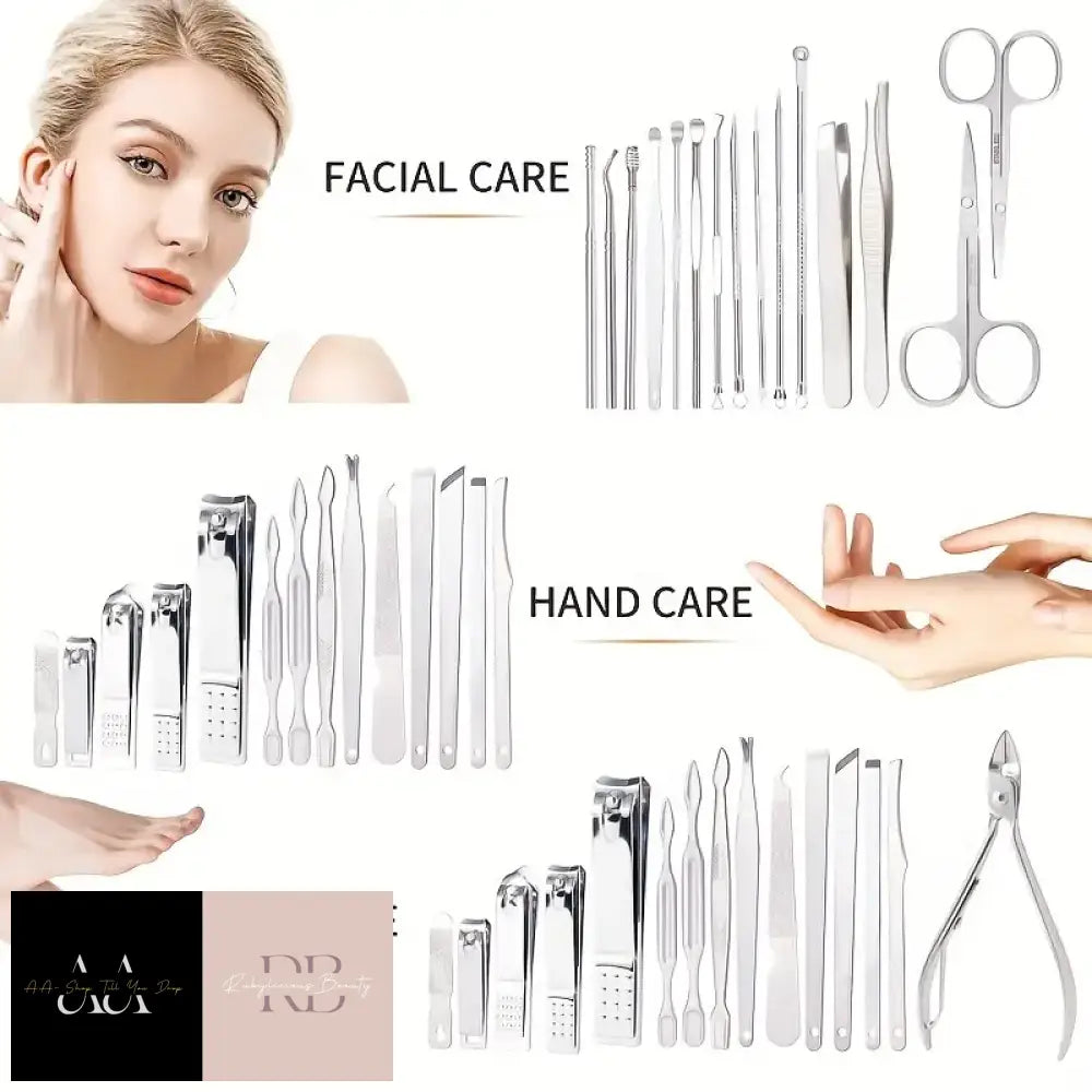 7Pcs All-In-One Nail Care Kit: Rose