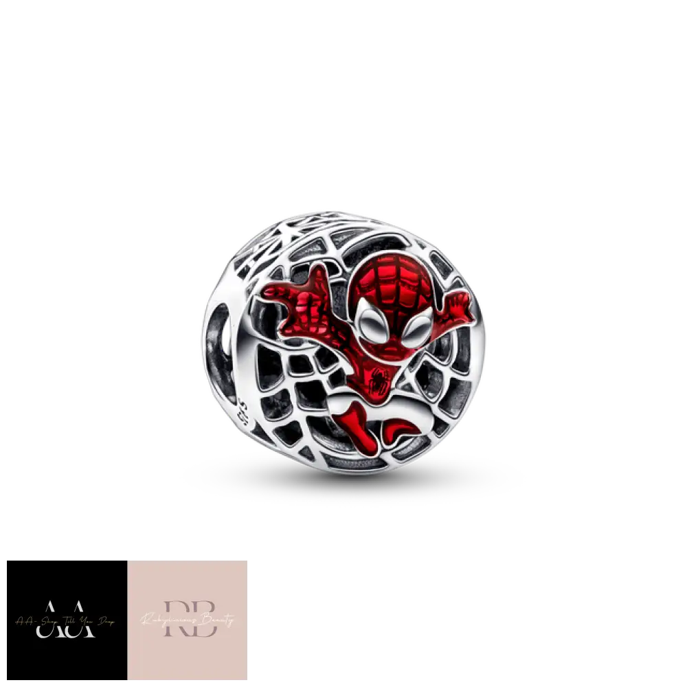 925 Solid Silver Bead Charms - Choice Of Design Spiderman