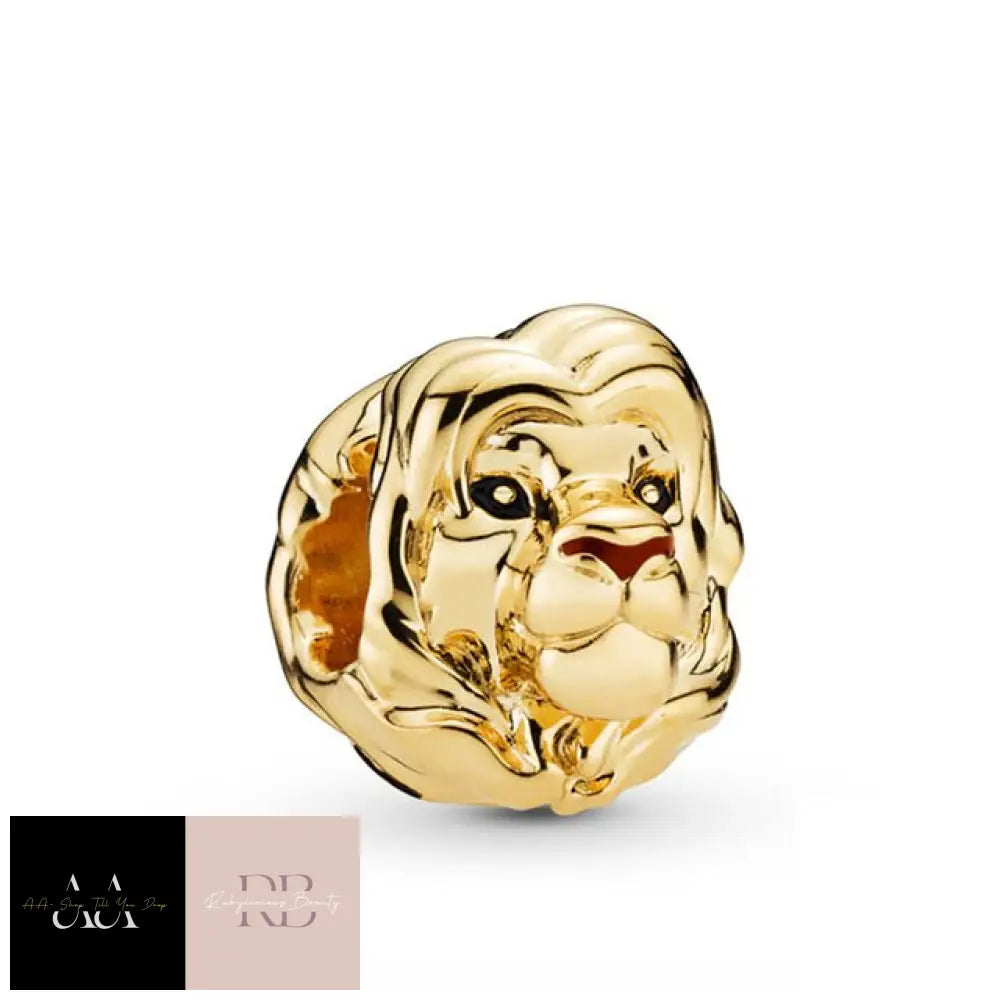 925 Solid Silver Bead Charms - Choice Of Design Yellow Simba