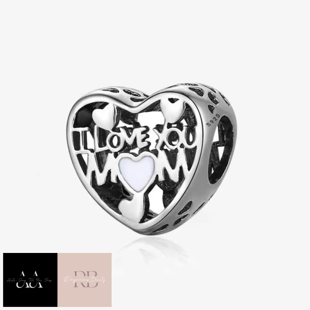 925 Sterling Silver Charms - Choice Of Design I Love You Mom