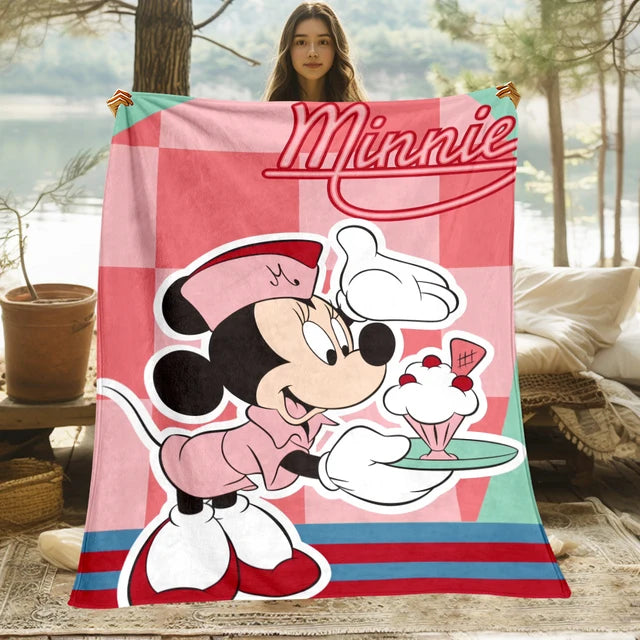 Mickey Mouse Mickey Minnie Cartoon Print Blanket