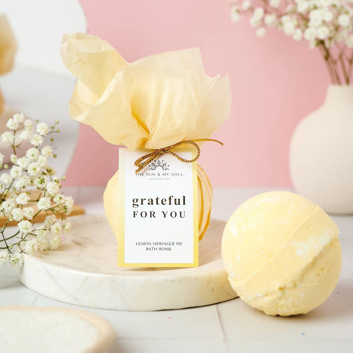 Gratitude Bath Bomb Gift⎜Lemon Scent Luxury Bath Bomb