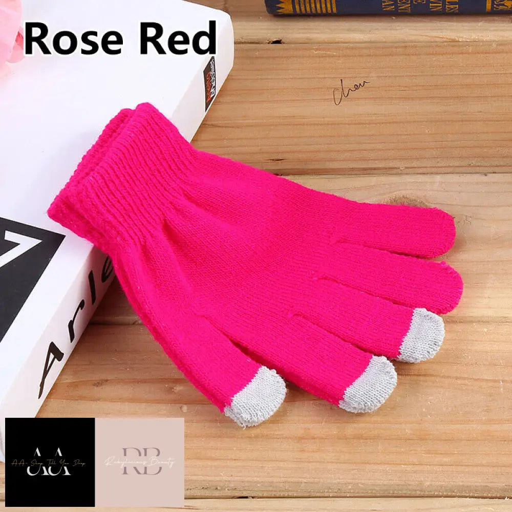 Adults Magic Gloves Stretch - Unisex One Size Choice Of Colour Rose Red