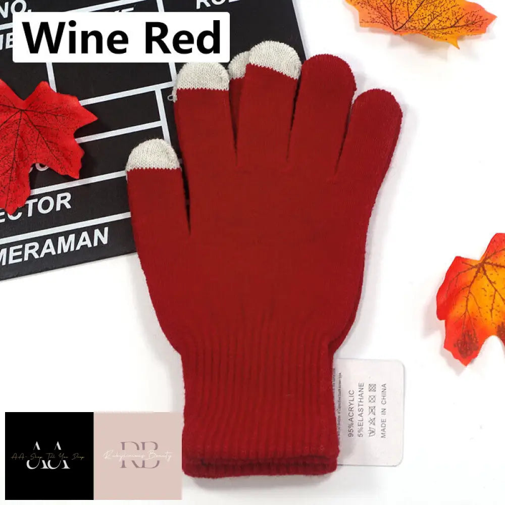 Adults Magic Gloves Stretch - Unisex One Size Choice Of Colour Wine Red