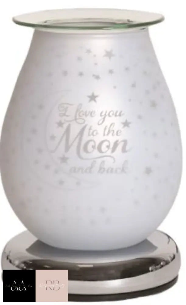 Aroma Moon & Back White Satin 3D Electric Wax Melt Warmer