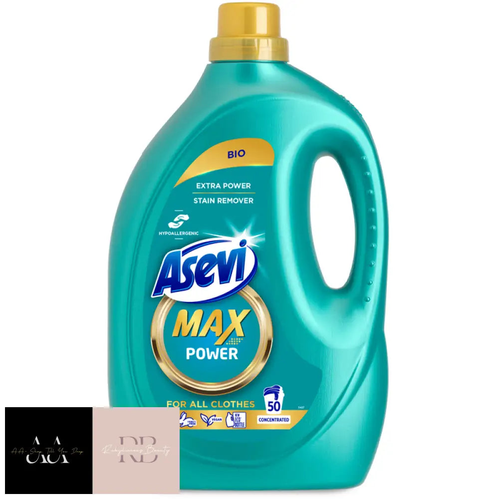 Asevi Laundry Detergent Wash Gel Max Power Bio Hypoallergenic 50 Wash)