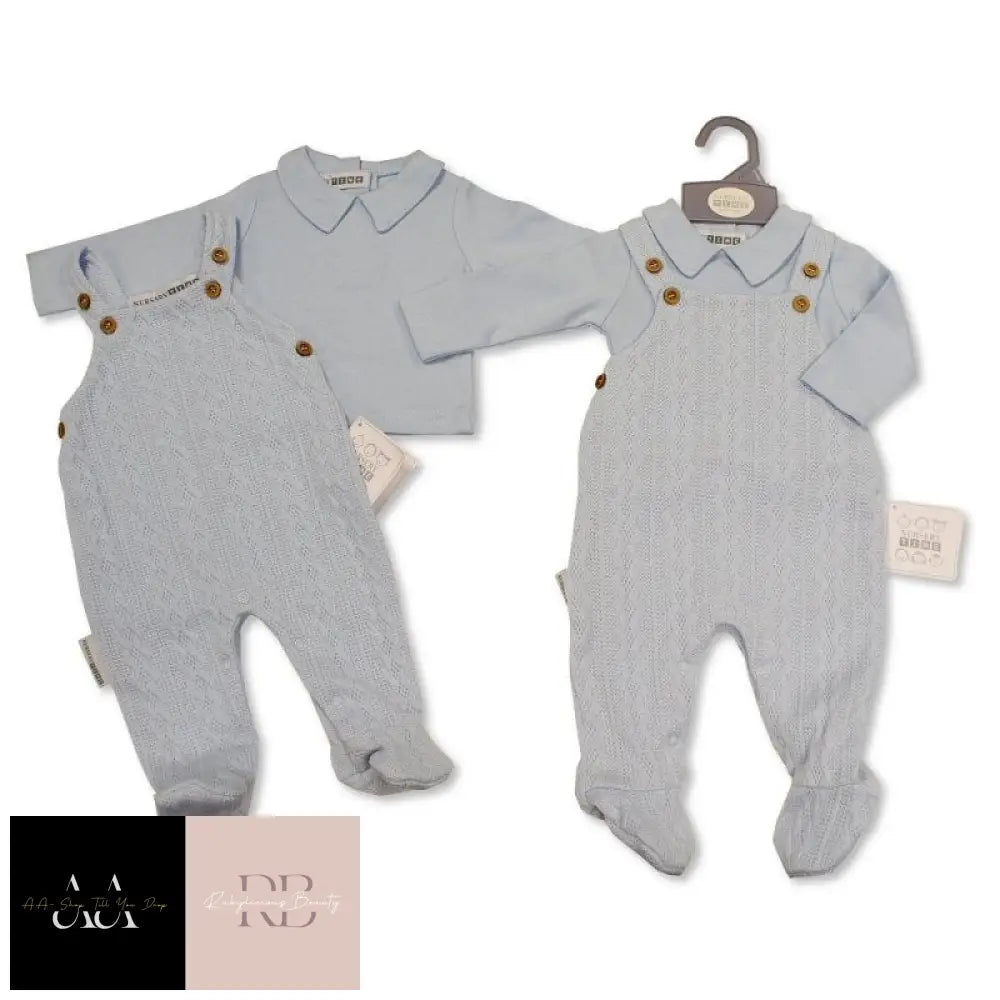 Baby Boys Top & Knitted Dungaree Outfit (Nb-6Months)