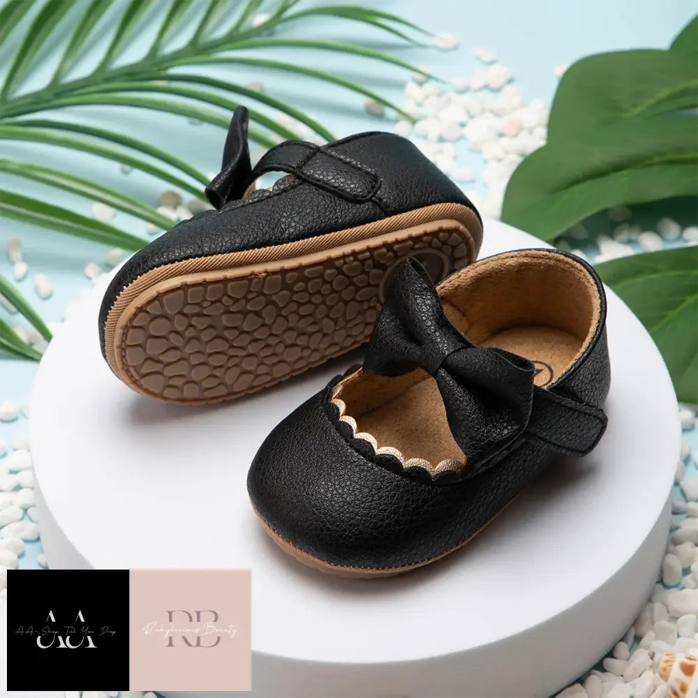 Baby Casual Shoes - Non-Slip Rubber Soft-Sole (0-18Month) Black / 0-3