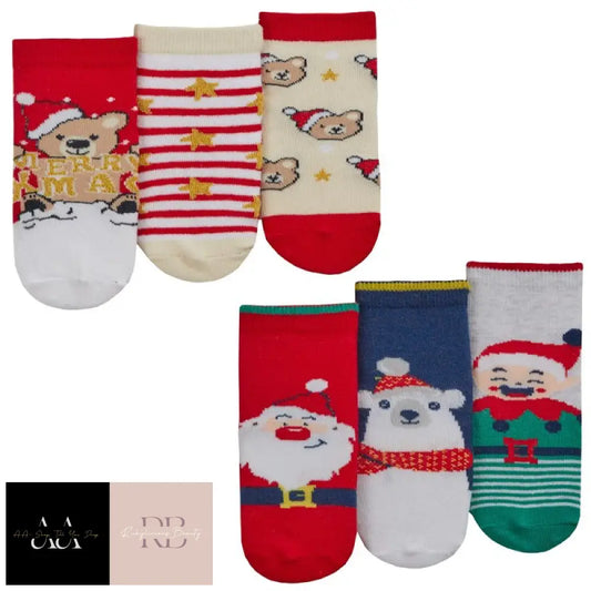 Baby Christmas 3 Pack Design Socks