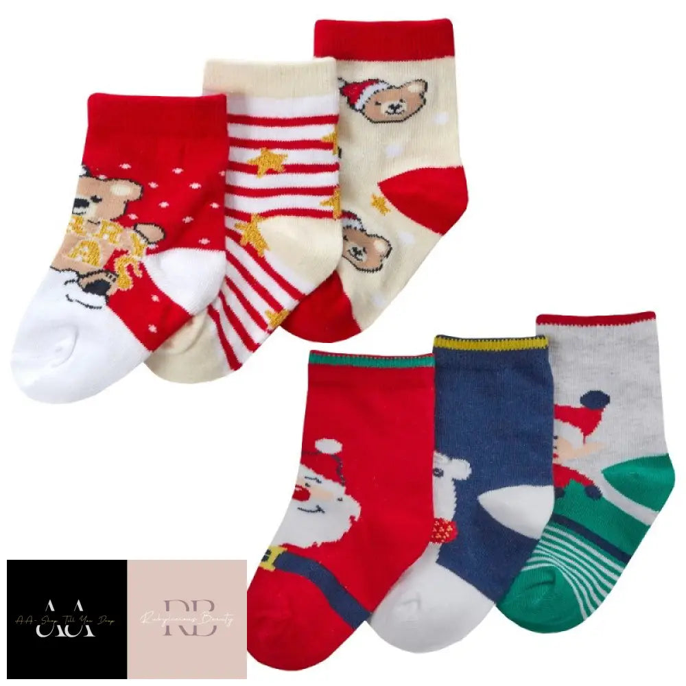 Baby Christmas 3 Pack Design Socks