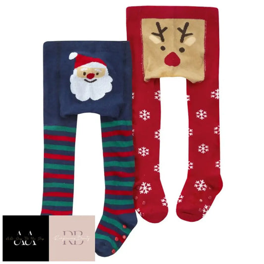 Baby Christmas Patch Panel Design Tights (0-24 Months)