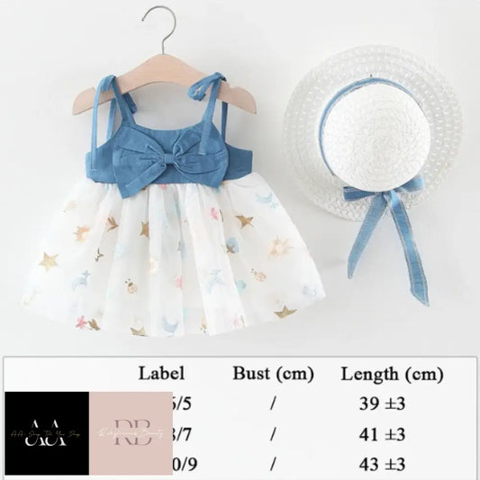 Baby Girl Beach Dress - Blue And White