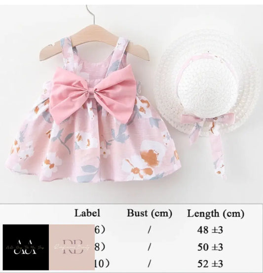 Baby Girl Beach Dress - Flowery Pink