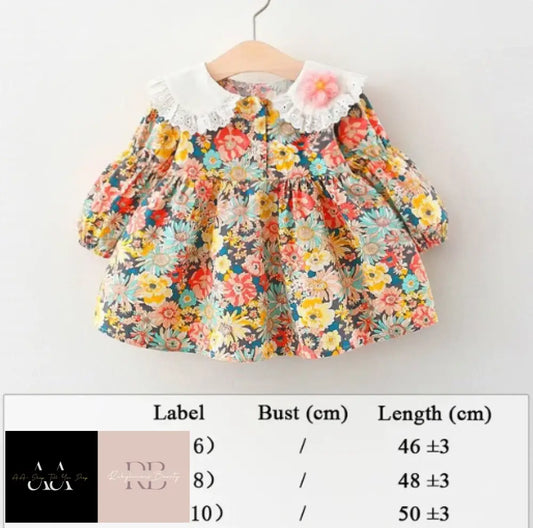 Baby Girl Beach Dress - Frilly Floral