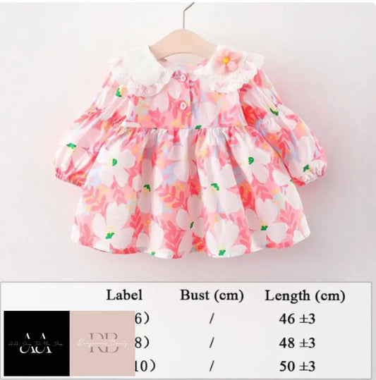 Baby Girl Beach Dress - Frilly Floral Pink