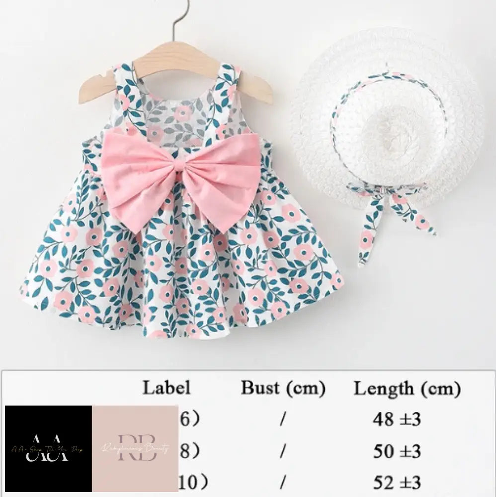 Baby Girl Beach Dress - Green & Pink