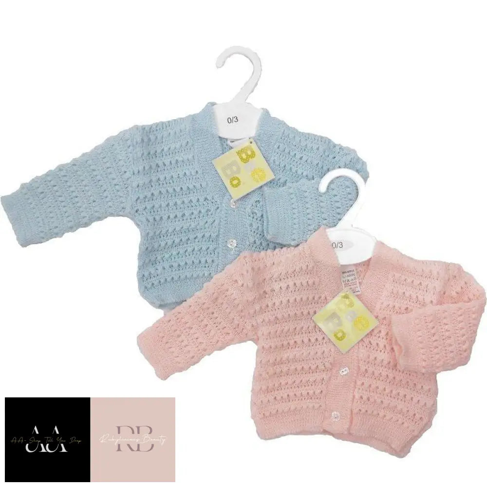 Baby Knitted Cardigan (0-9 Months) - Choice Of Colour