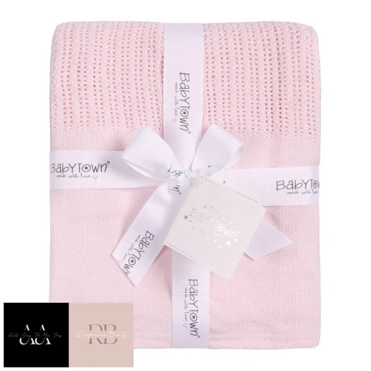 Baby Luxury Heavy Knit Cellular Panel Blanket-Pink (70 X 105 Cm)