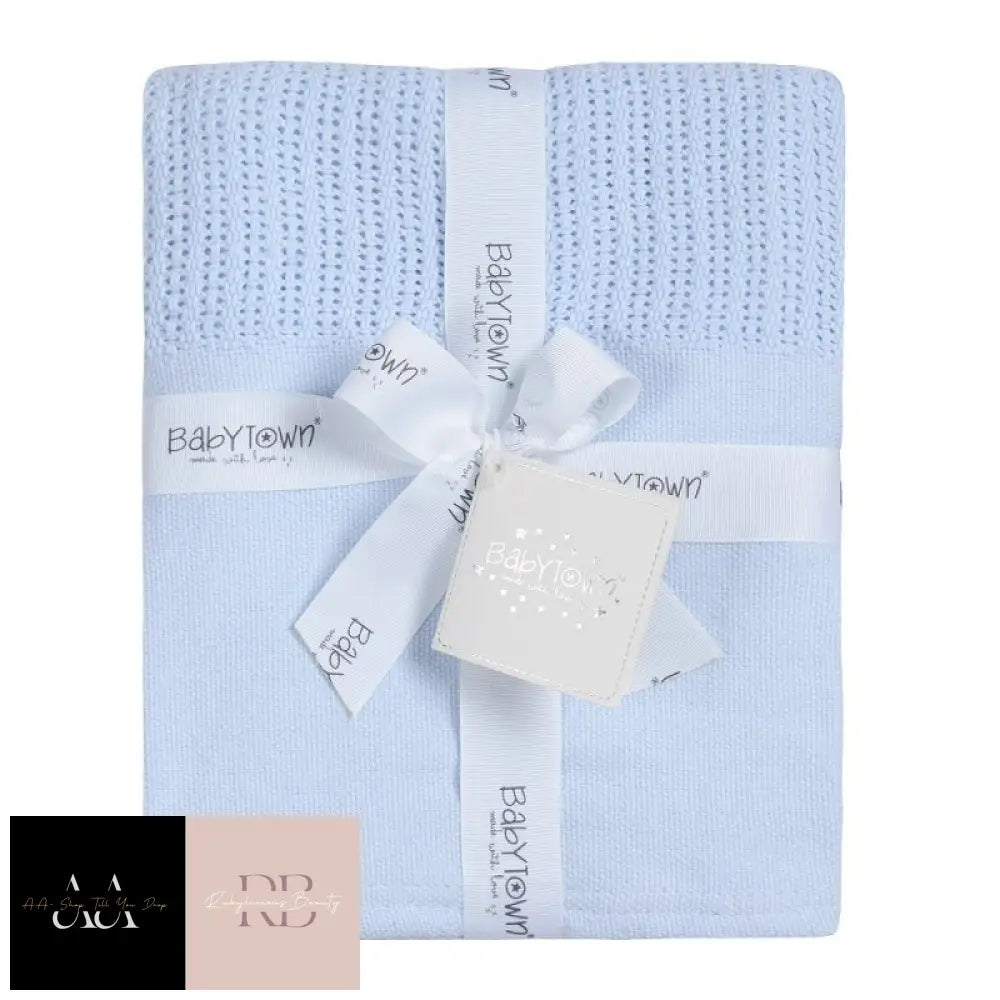 Baby Luxury Heavy Knit Cellular Panel Blanket-Sky (70 X 105 Cm)